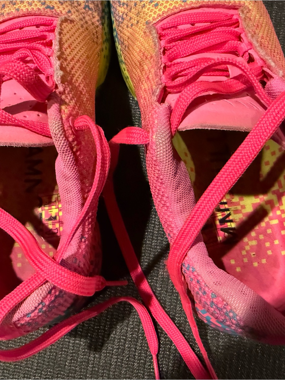 NOBULL Pink and Yellow Gradient Knit Trainers - Picture 4 of 5